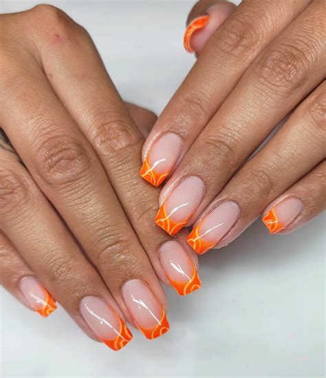 chanel french tip nails|orange french tip nails.